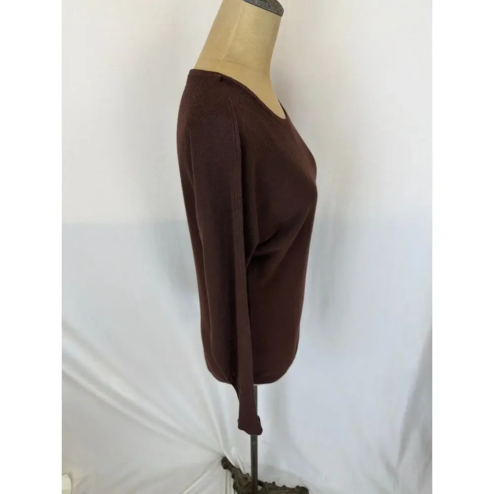 NWT Soya Concept Brown Button Back Sweater Knit Top #0439 Size XL